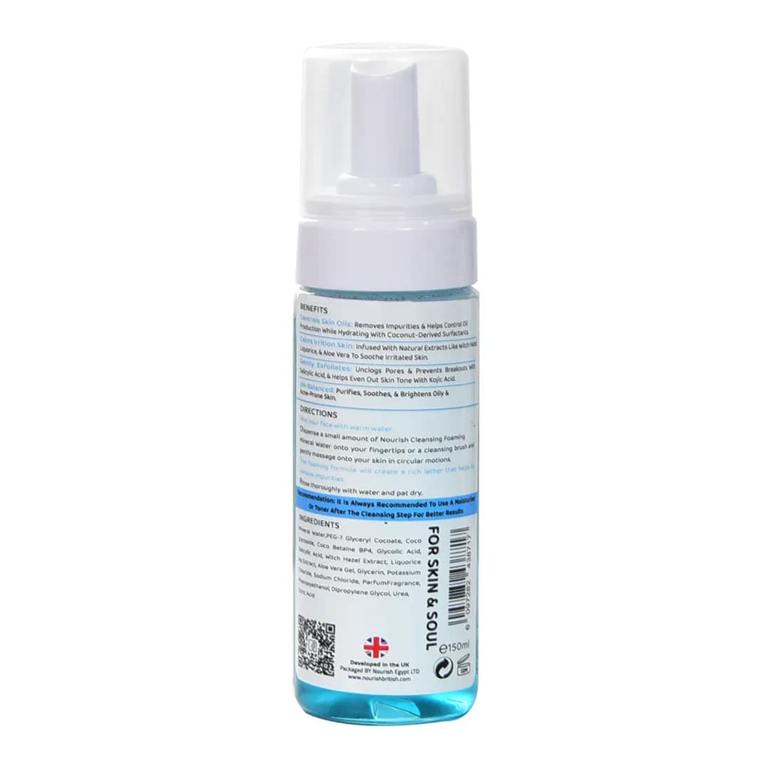 Nourish British Mineral Water Foam Cleanser For Oily and Acne Skin 150 ml 2