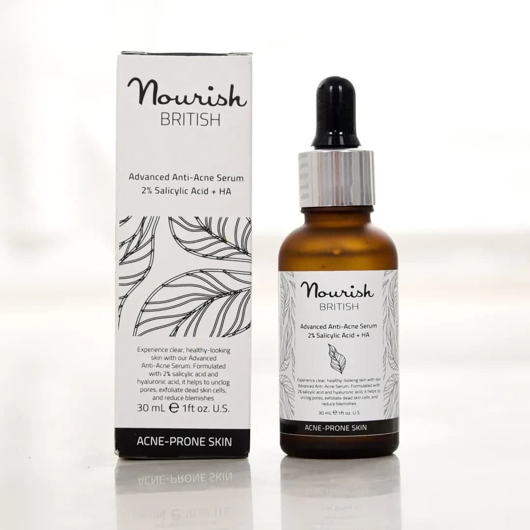 Nourish British Advanced Anti-Acne Serum 2% Salicylic Acid + HA 30ml 1