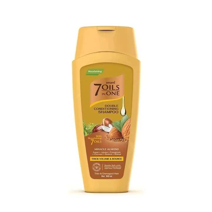 Emami 7 Oils in One Double Conditioning Shampoo – Miracle Almond 200 ML 1