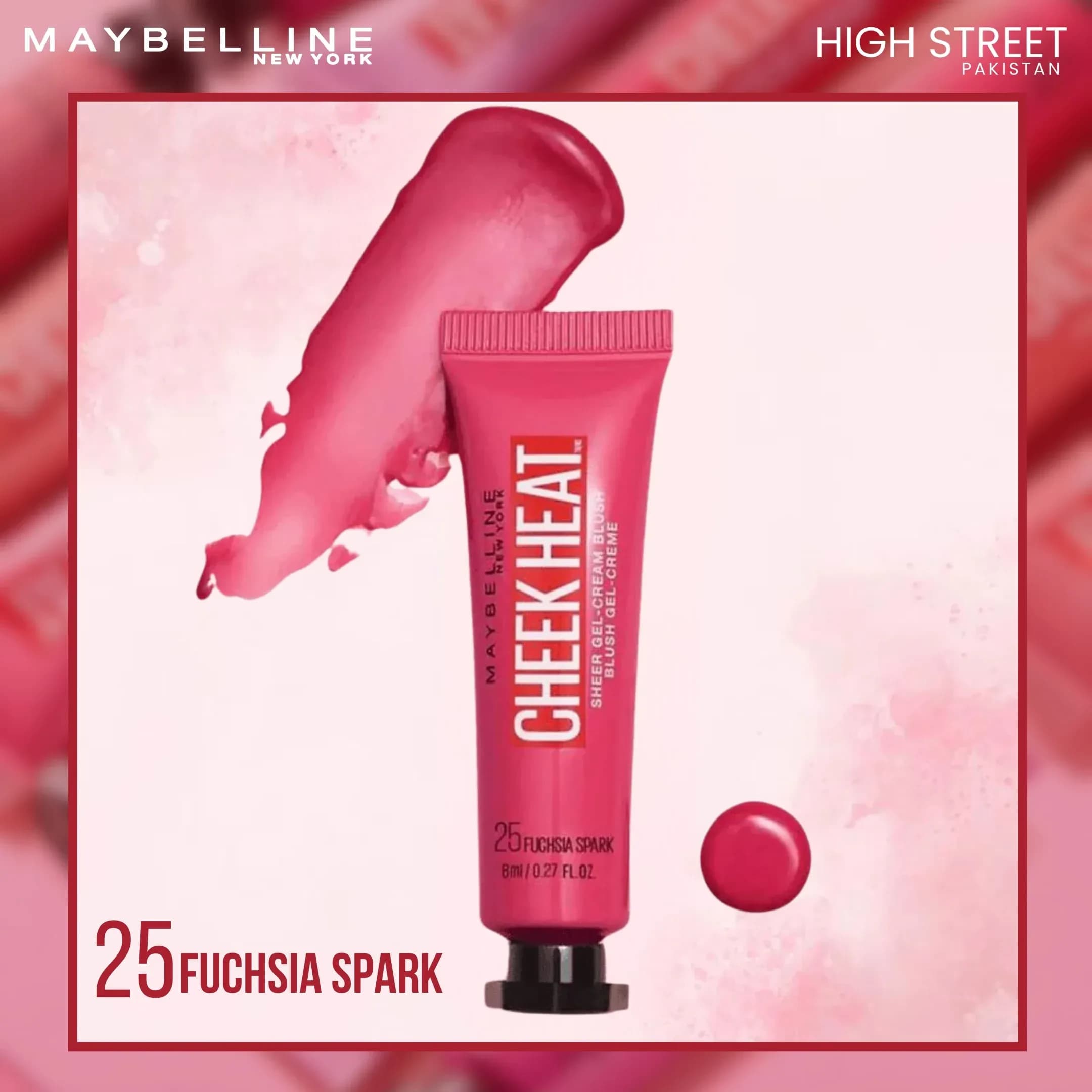 Maybelline Cheek Heat Gel Cream Blush-25-Fuchsia Spark 4