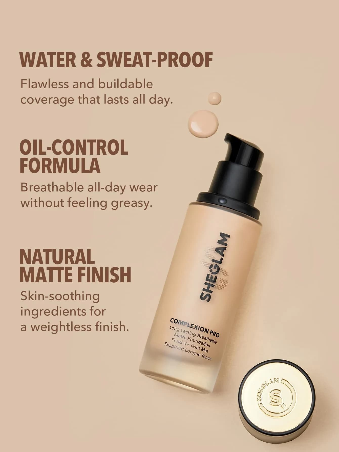 Sheglam Complexion Pro  Matte Almond-30 Ml 3