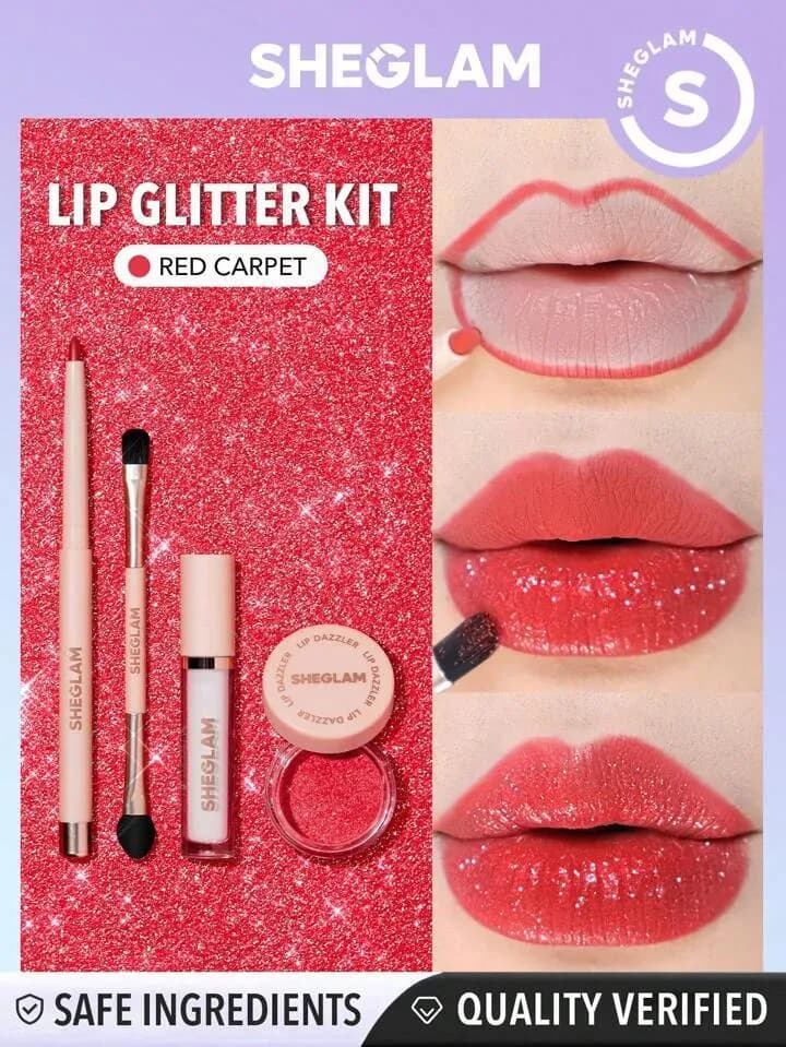 Sheglam Lip Dazzler Glitter Kit -Red carbet 2