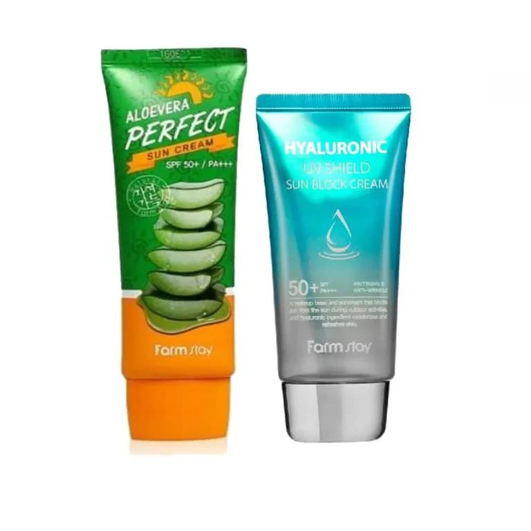 Farm Stay Aloevera & Hyaluronic Sunblock 2 Pcs Friends Bundle 1