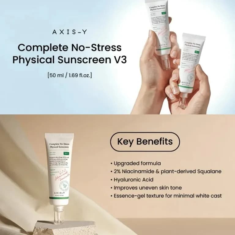 AXIS-Y Complete No-Stress Physical Sunscreen 50 ml 2