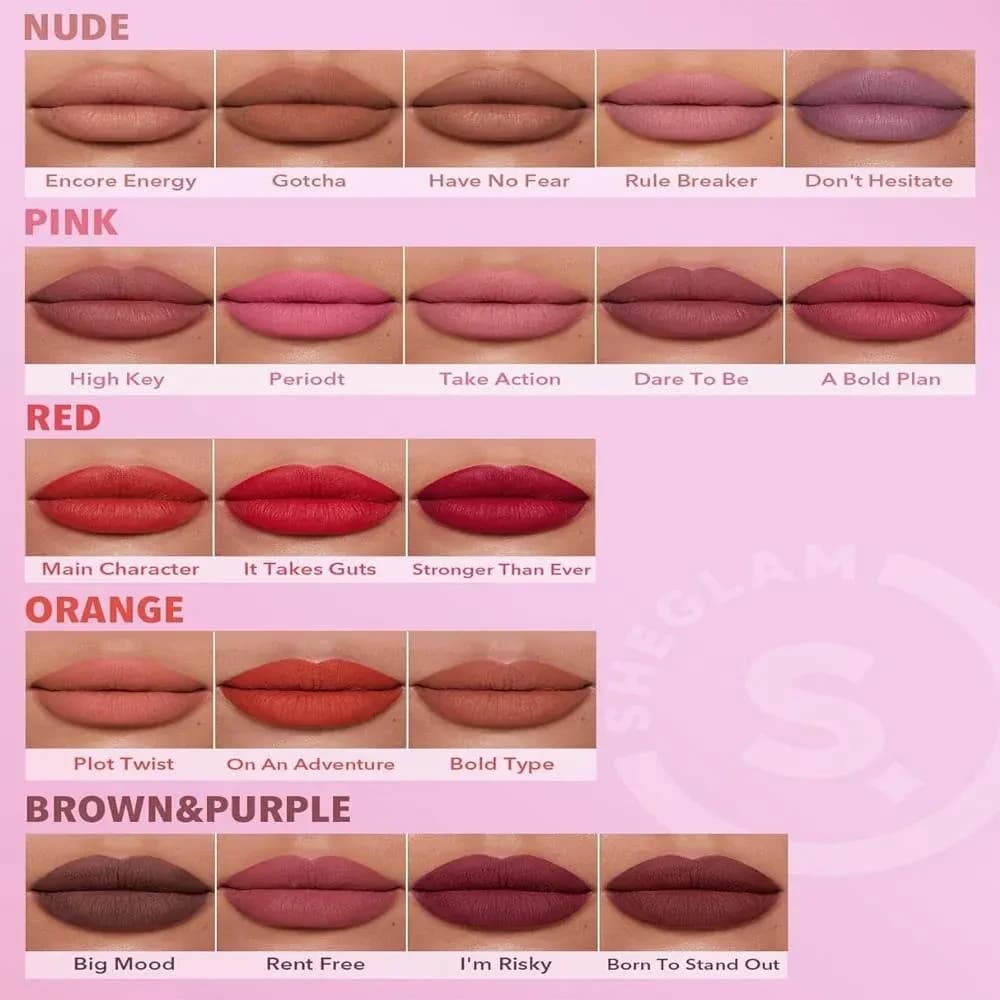 أحمر شفاه دينامات بوم طويل الأمد غير لامع من شيجلام  3