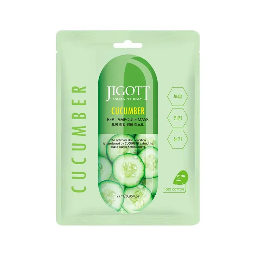 Jigott Cucumber Real Ampoule Mask 27ml 1