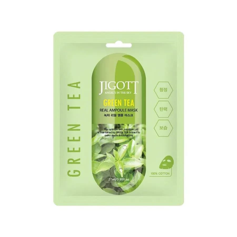 Jigott Real Ampoule Green Tea Face Mask 27ml 1