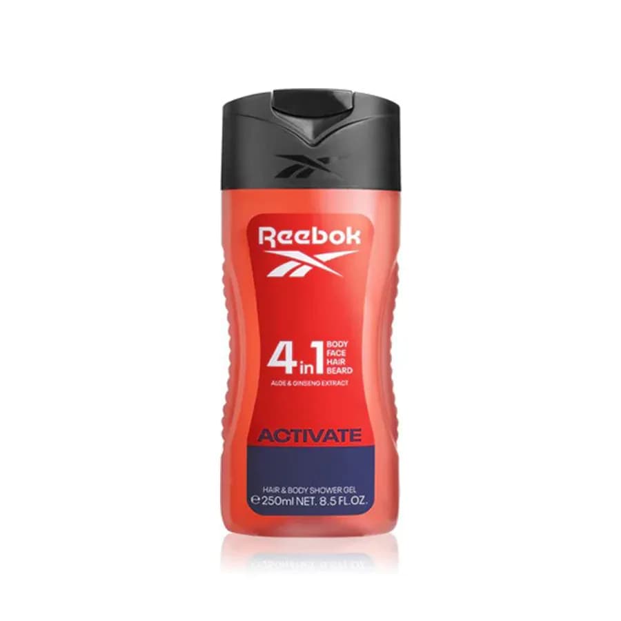 Reebok Men's Shower Gel 4in1 Activate Your Sense Aloe & Ginseng Extract 250 ml 1