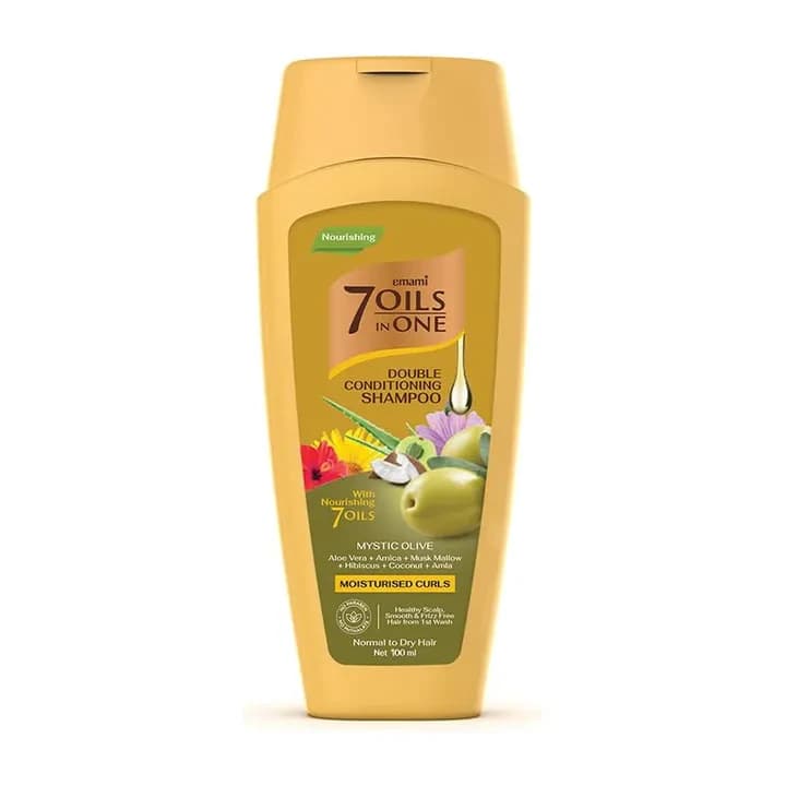 Emami 7 Oils in One Double Conditioning Shampoo – Mystic Olive 100 ML 9