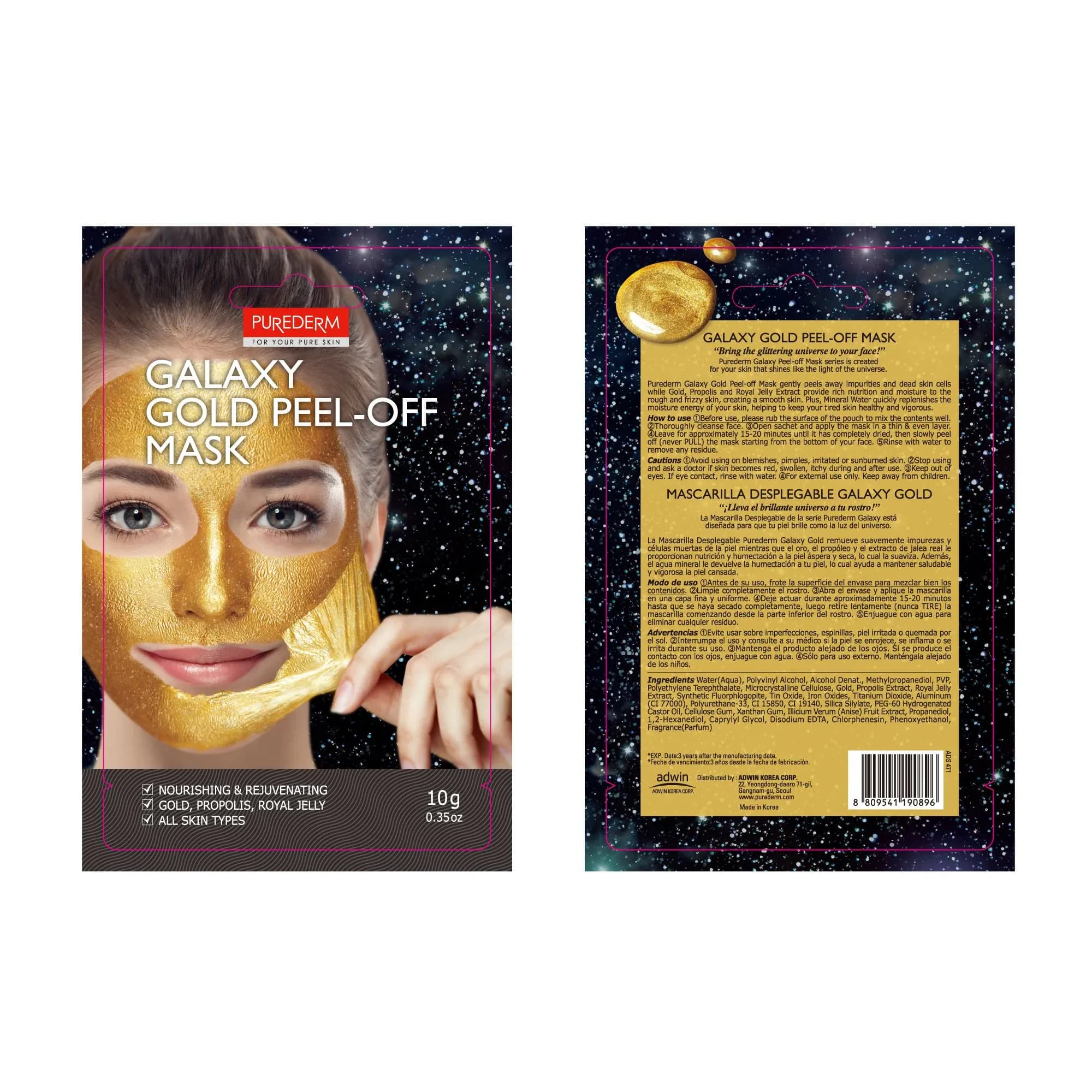 Purederm Galaxy Gold Peel-Off Mask 10G 2