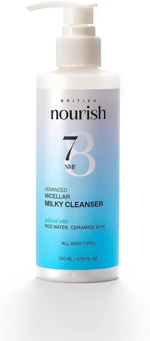 Nourish British Advanced Micellar Milky ( Cleanser ) Rice Water, Ceramide & HA Blue