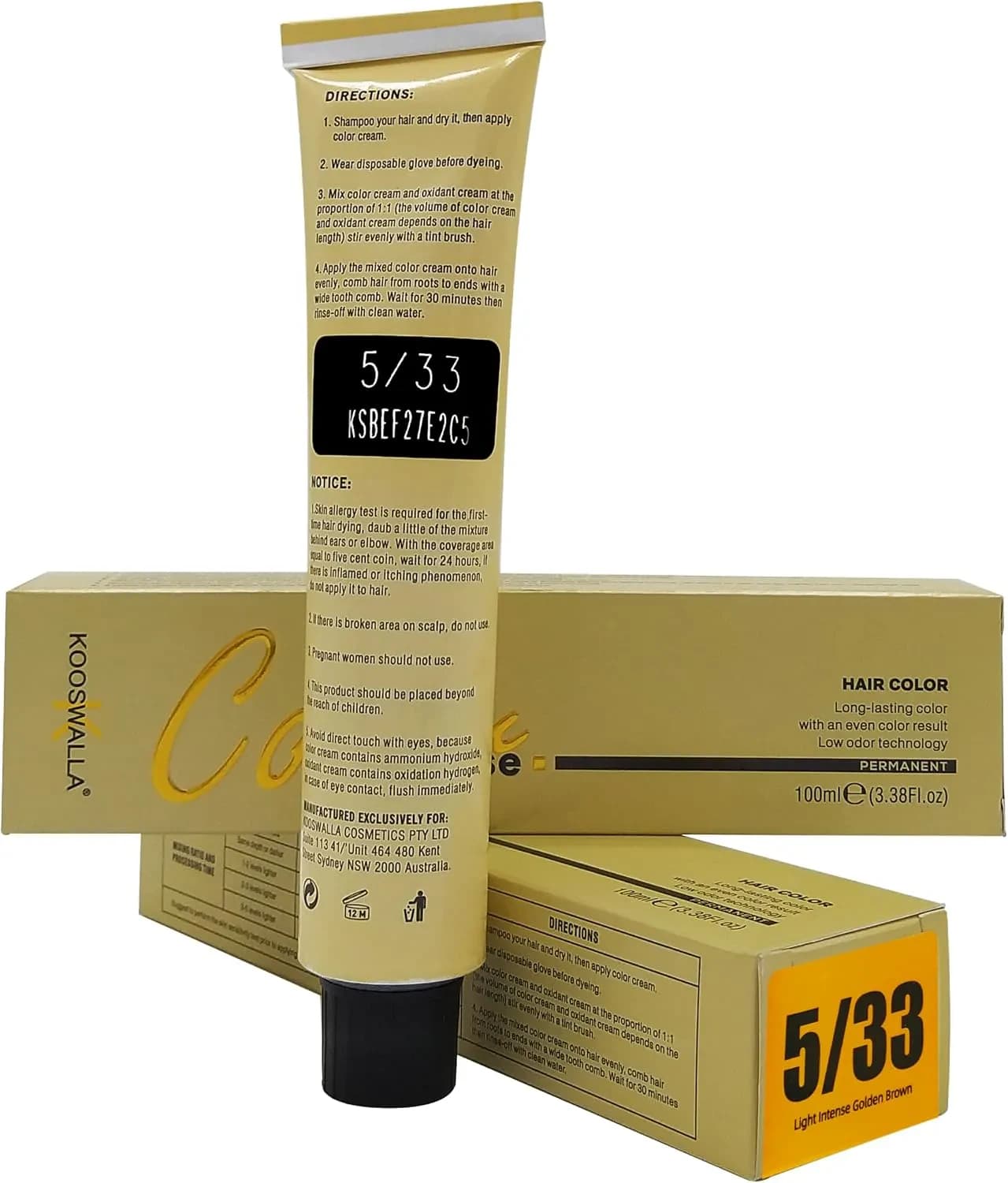Hair Color-Orange 5/33 Light Intense Golden Brown 100 ml