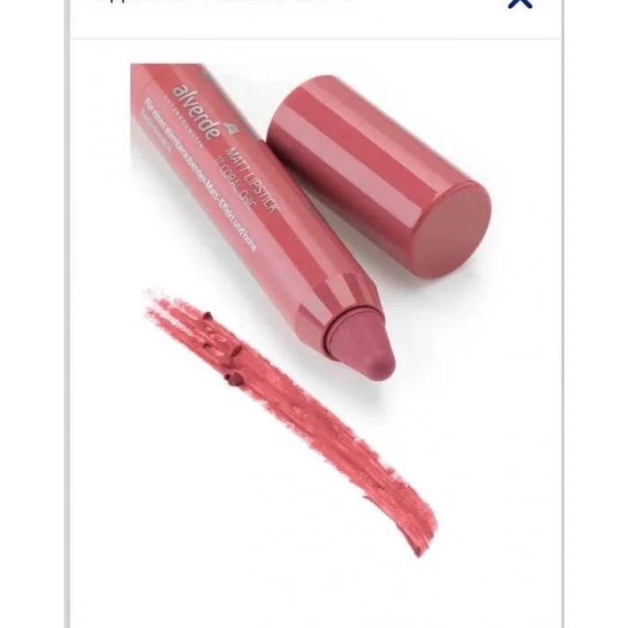 Alverde Matt Lipstick Cloral Chic 17 -Matt finish -The creamy formulation of alverde NATURKOSMETIK Matt Lipstick -tender taupe 80 is easy to apply and gives the lips a well-groomed appearance. -It contains a combination | Veela Beauty Alverde Matt Lipstick Cloral Chic 17 | فييلا