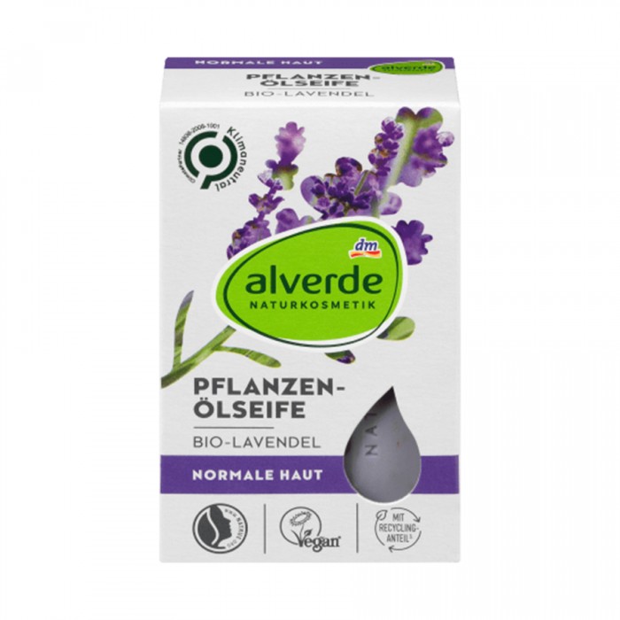 Alverde Vegetable oil soap organic lavender 100 g -A high proportion of vegetable glycerine protects the hands from drying out -With lavender plant particles from controlled organic cultivation -With a delicate scent of | Veela Beauty Alverde Vegetable oil soap organic lavender 100 g |