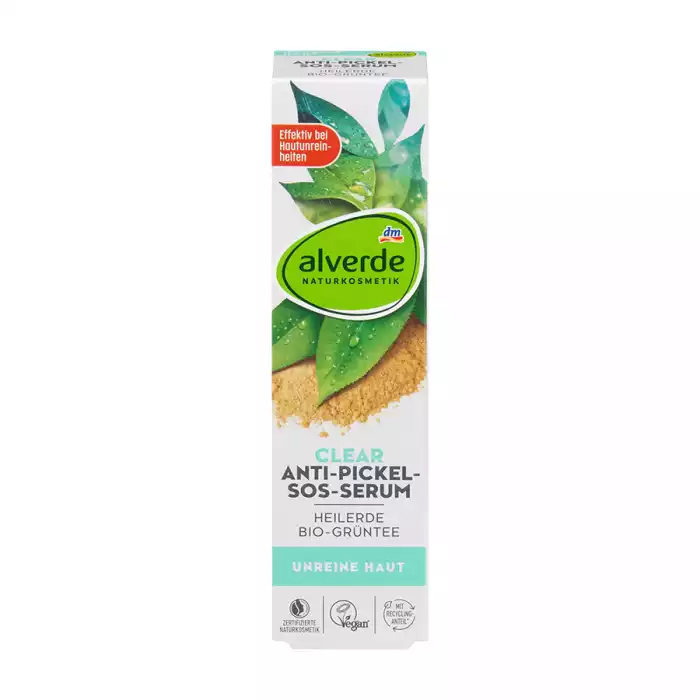Alverde Clear SOS Serum 15 ml -Smoothens the pores -Has an antibacterial effect -Effectively reduces pimples -The alverde NATURKOSMETIK SOS Serum has a recipe with pure natural healing earth, valuable natural active ingr | Veela Beauty Alverde Clear SOS Serum 15 ml | فييلا بيوتي