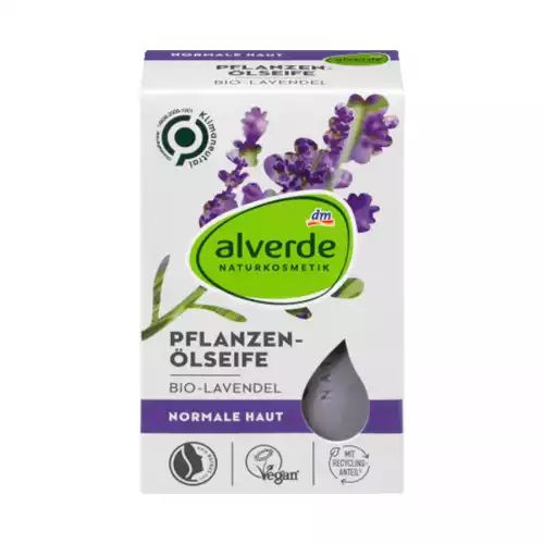 Alverde Vegetable oil soap organic lavender 100 g -A high proportion of vegetable glycerine protects the hands from drying out -With lavender plant particles from controlled organic cultivation -With a delicate scent of | Veela Beauty Alverde Vegetable oil soap organic lavender 100 g |