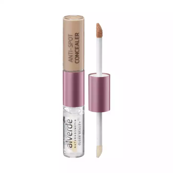 Alverde Clear Beauty Anti-Spot Concealer 11 Ml -Perfect clear beauty duo -Serum with willow bark extract to combat blemishes -Covering fluid hides redness -The Clear Beauty Anti-Spot Concealer from alverde NATURKOSMETIK | Veela Beauty Alverde Clear Beauty Anti-Spot Concealer 11 Ml | فييلا