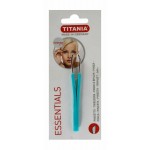 Titania Essentials Blue Nickel Plated Slant Tip Tweezers