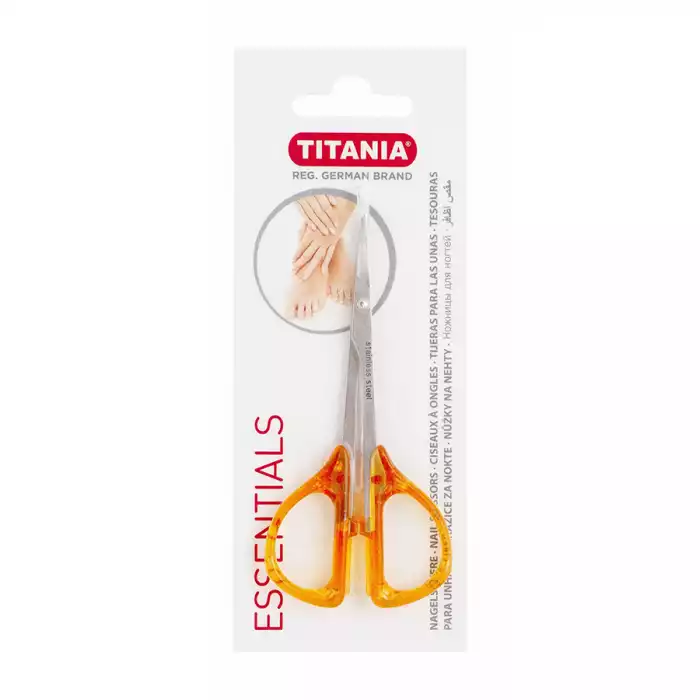 Titania Essentials Orange Stainless Steel Nail Scissors | Veela Beauty | فييلا بيوتي