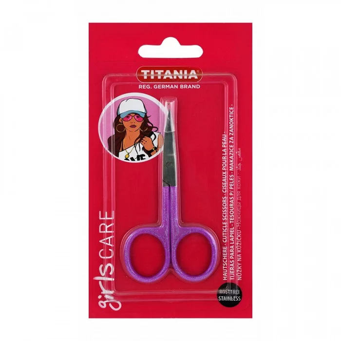 Titania Girls Care Purple Cuticle Scissors | Veela Beauty | فييلا بيوتي