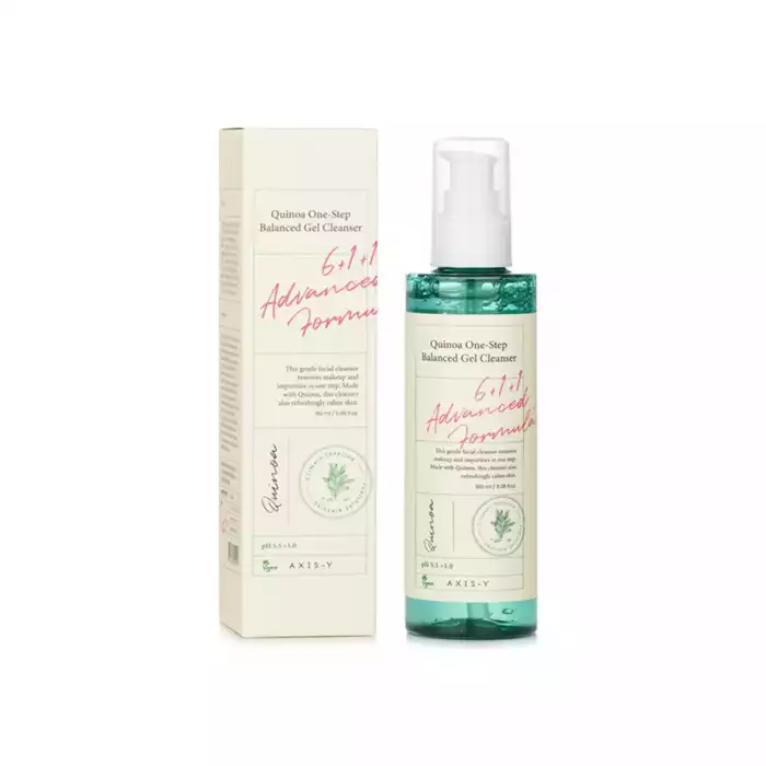 AXIS-Y Quinoa One-Step Balanced Gel Cleanser 180 ml A gentle yet effective gel cleanser that removes makeup and pore impurities AXIS-Y Quinoa One-Step Balanced Gel Cleanser 180 ml A gentle yet effective gel cleanser that removes makeup and pore impurities