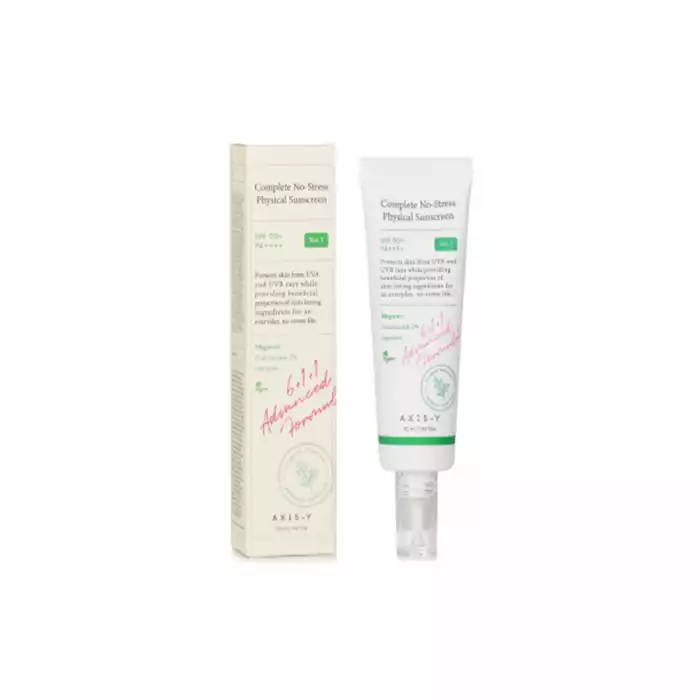 AXIS-Y Complete No-Stress Physical Sunscreen 50 ml Product DescriptionMugwort-Based Sunscreen with SPF 50 | Veela Beauty