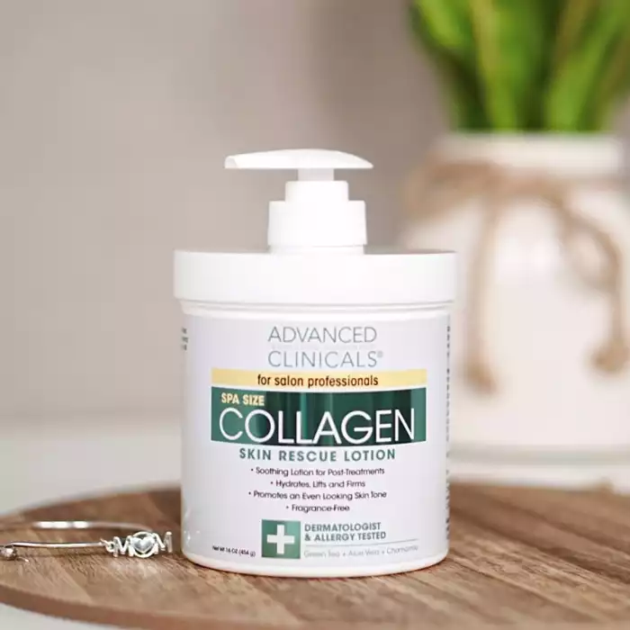 ADVANCED CLINICALS COLLAGEN CREAM - Helps eliminate the appearance of wrinkles, fine lines and sagging skin. Great to use under your eyes, neck, decollete, and hands. POWERFUL ANTI-AGING FORMULA - Delicate formula can b | Veela Beauty ADVANCED CLINICALS COLLAGEN CREAM - Helps eliminate the