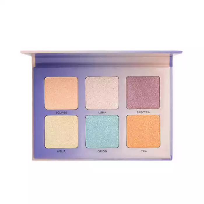 Magically-Metallic highlighters that offer a celestial skin finish. Layer shades of Anastasia Beverly Hills Glow Kit, together or sweep them separately on the face, eyes, and body for a kaleidoscopic, shimmering effect. | Veela Beauty Magically-Metallic highlighters that offer a celestial skin