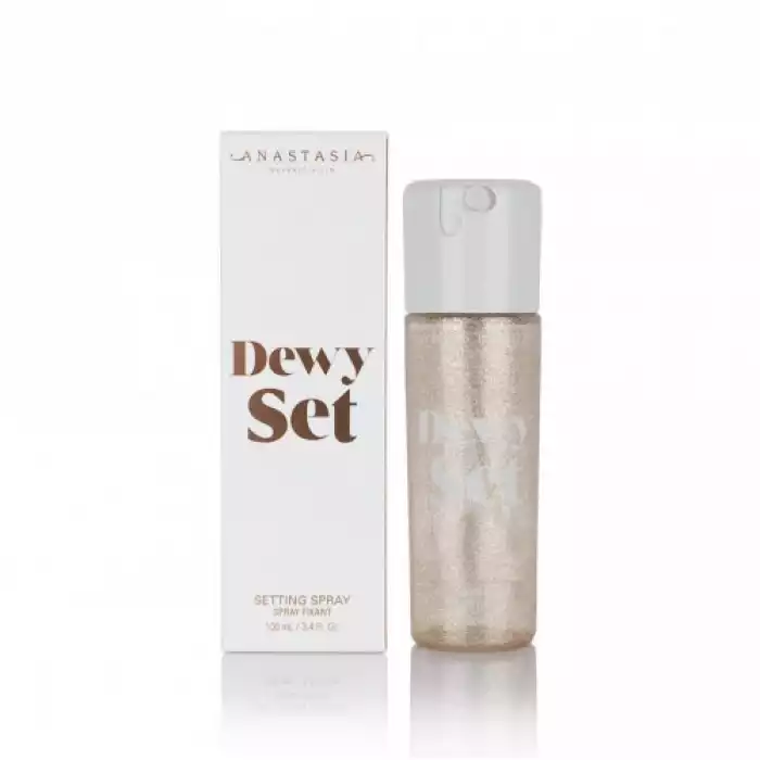 Anastasia Beverly Hills Dewy Set Setting Spray is a coconut-vanilla-scented setting spray that seamlessly blends products as it sets makeup with a dewy (never oily), radiant finish. This professional-quality makeup setti | Veela Beauty Anastasia Beverly Hills Dewy Set Setting Spray is a
