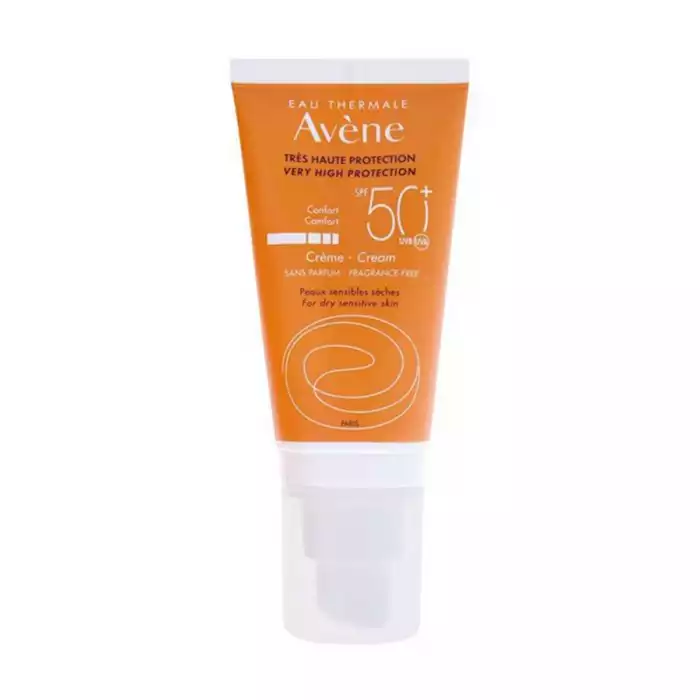 Avene SPF50+ Cream, is Very high sun protection cream for dry sensitive skin. Its also sutibale for Skin hypersensitive to the sun, Skin always prone to sunburn and Skin exposed to intense sunlight. Rich and moisturisin | Veela Beauty Avene SPF50+ Cream, is Very high sun protection cream for