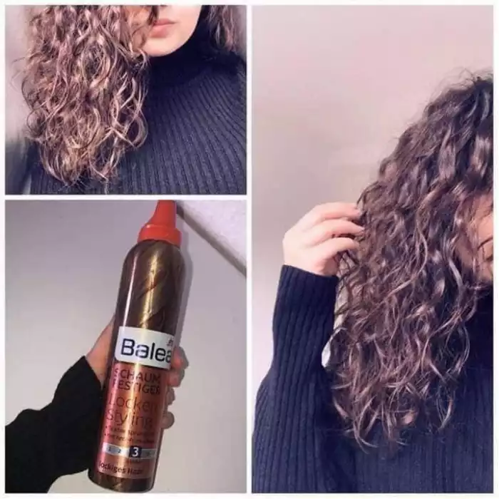 Flexible bounce with anti-frizz effect strong hold with UV filter and care vitamin natural and lively The Balea Mousse Locken Styling gives the hair flexible hold and a finely defined structure - for supple, lively curl | Veela Beauty Flexible bounce with anti-frizz effect strong hold with UV