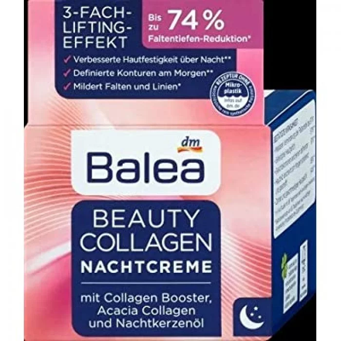 The Balea Beauty Collagen Night Cream contains valuable