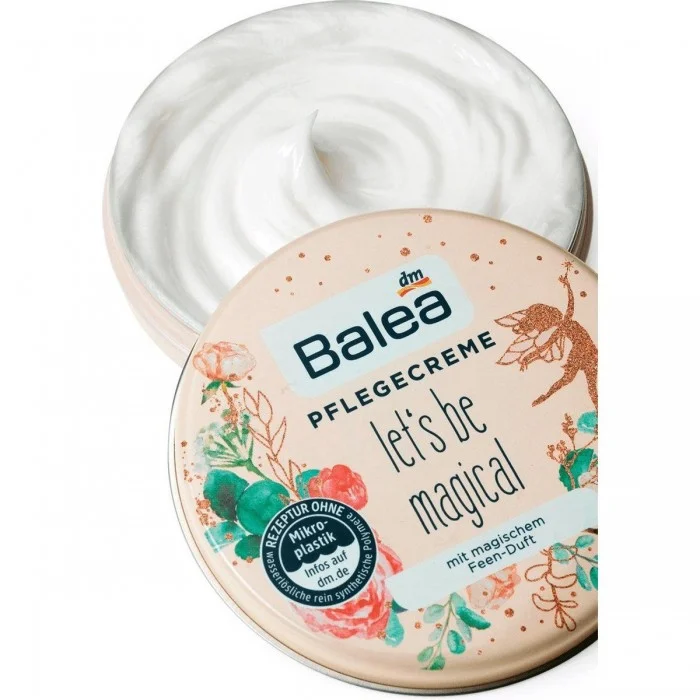 Balea cream Lets Be Magical contains a rich texture that has a magical fairy scent and is ideal for body, face, and lip care. The cream provides the skin with intense and long-lasting moisture, leaving it supple and so | Veela Beauty Balea cream Lets Be Magical contains a rich texture that