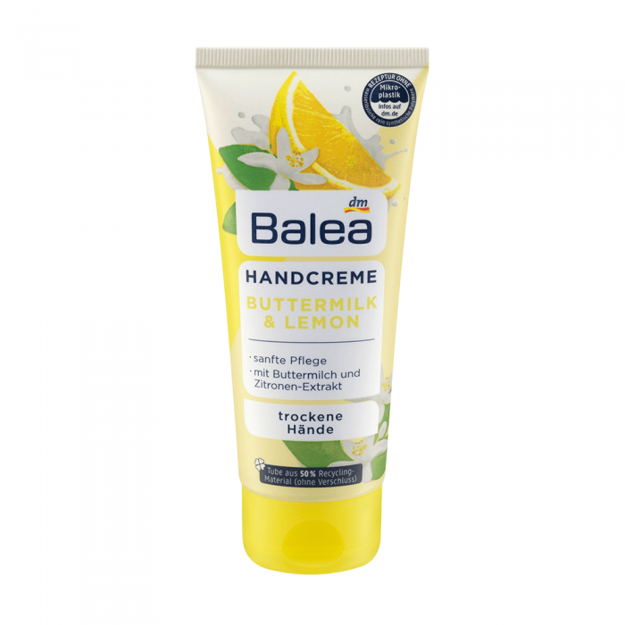 Gentle care With buttermilk & lemon extract, skin compatibility has been dermatologically confirmed. Tube made of 50% recycled material (without closure) For a smooth, smooth skin feeling: With the Balea Buttermilk & Le | Veela Beauty Gentle care With buttermilk & lemon extract, skin compatibility has been dermatologically confirmed. Tube made of 50% recycled material (without closure) For a smooth, smooth skin feeling: With the Balea Buttermilk & Le | Veela Beauty
