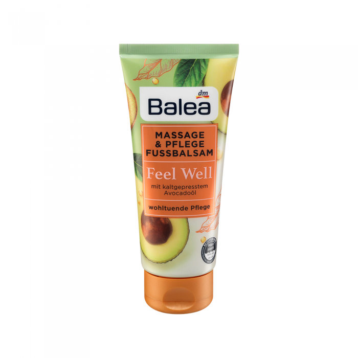 The rich Balea massage & foot care balm Feel Well with cold-pressed avocado and jojoba oil is ideal for stressed and stressed feet | Veela Beauty The rich Balea massage & foot care balm Feel Well with