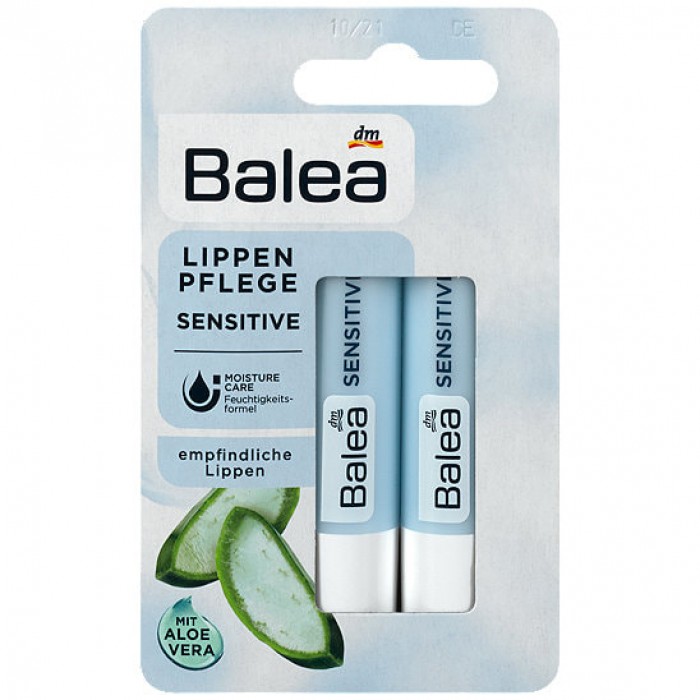 Noticeable supplenessWith aloe veraWith avocado oil & almond oilPractical double packSkin compatibility, dermatologically confirmed Velvety and delicate: Balea Lip Care Sensitive gives your lips noticeable suppleness. W | Veela Beauty Noticeable supplenessWith aloe veraWith avocado oil &