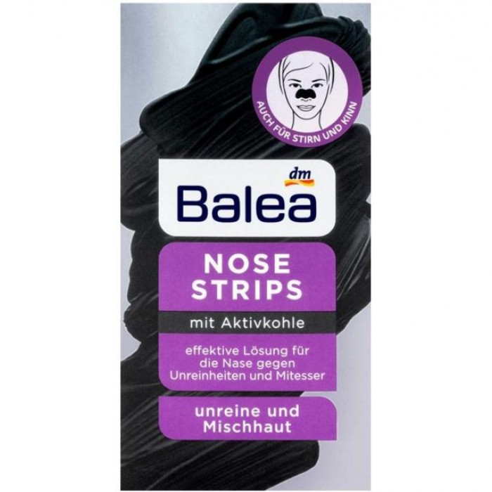 The Balea Nosestrips with activated charcoal effectively counteracts skin impurities and blackheads. The nose strips contain an active ingredient combination of glycolic acid and tea tree oil and thoroughly remove impuri | Veela Beauty The Balea Nosestrips with activated charcoal effectively