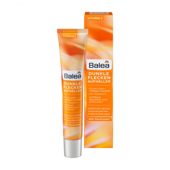Effective against pigment spots and skin discolouration Visible results after 8 weeks * with vitamin C24 h moisturizing careSkin compatibility dermatologically confirmed The Balea dark spots whitening agent with pantheno | Veela Beauty Effective against pigment spots and skin discolouration