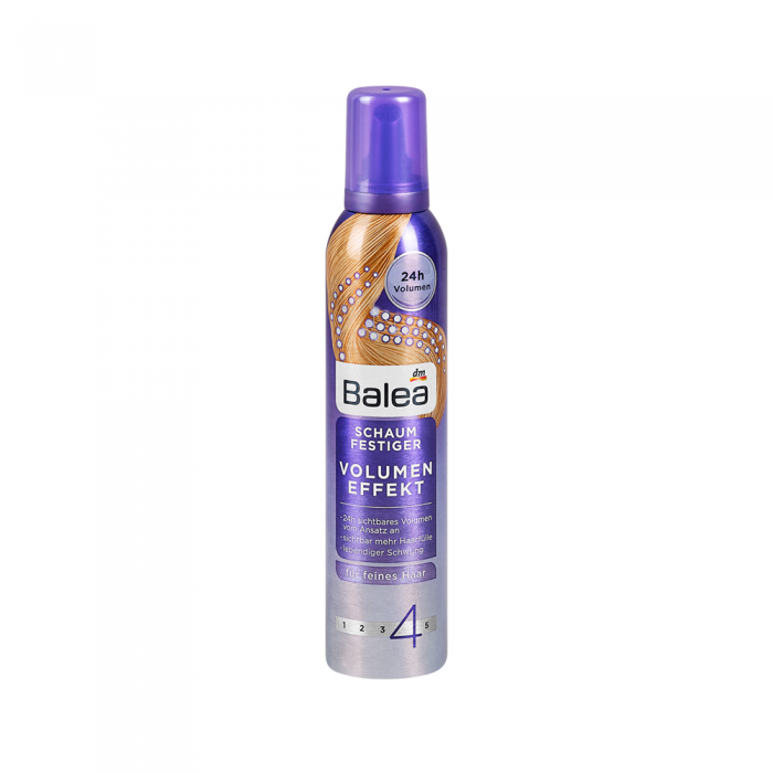 Visible volume for 24 hours from the beginning more hair fullnessLively swing with UV filter and care vitaminVisibly more fullness: the Balea mousse and volume effect provides your hair with valuable care and gives it na | Veela Beauty Visible volume for 24 hours from the beginning more hair