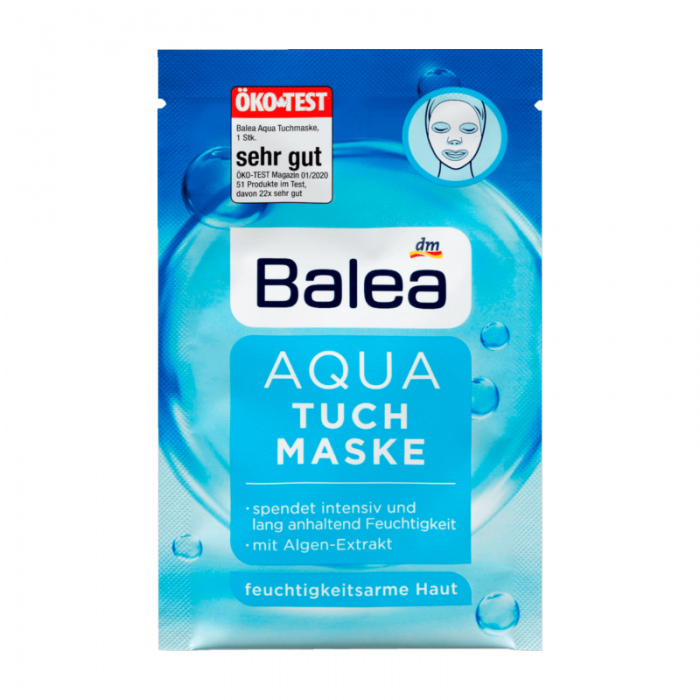 Balea aqua sheet mask 1 pc Provides intensive and long-lasting moisture With algae extract Dehydrated skin Invigorating freshness: The Balea Aqua sheet mask gives tired, exhausted skin an immediate freshness kick and provides intensive moisture - for 24 hours Product is | Veela Bea