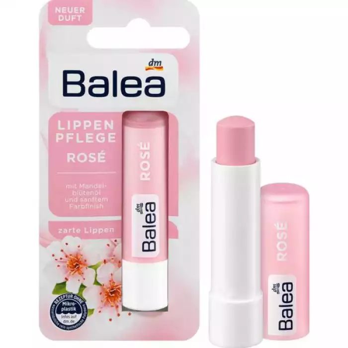Delicate lips With almond blossom oil and a gentle color finish in rosé With shea butter, vitamin E and beeswax Velvety and delicate: Balea lip care rosé gives your lips suppleness. It offers care and protection with al | Veela Beauty Delicate lips With almond blossom oil and a gentle color