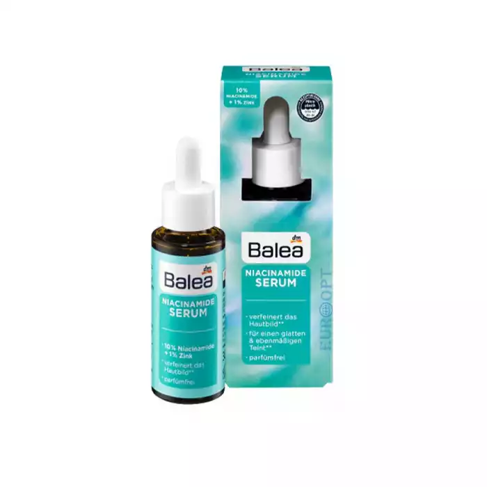 Balea Niacinamide Serum 30 Ml -Moisturizes -Refines the skin texture -Refines enlarged pores -For a smooth and even complexion -The Balea Niacinamide Serum refines the complexion and reliably ensures a visibly and tangib | Veela Beauty Balea Niacinamide Serum 30 Ml | فييلا بيوتي