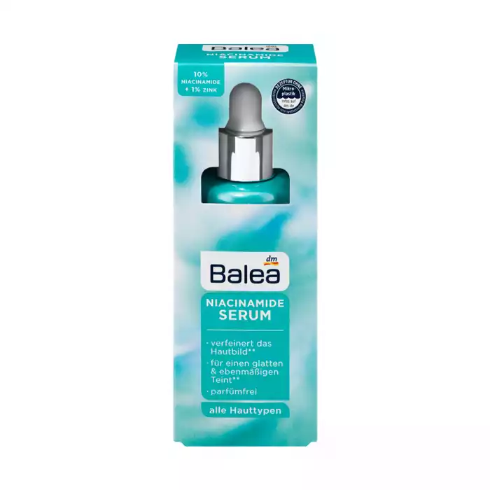 Balea Niacinamide Serum 30 Ml -Moisturizes -Refines the skin texture -Refines enlarged pores -For a smooth and even complexion -The Balea Niacinamide Serum refines the complexion and reliably ensures a visibly and tangib | Veela Beauty Balea Niacinamide Serum 30 Ml | فييلا بيوتي