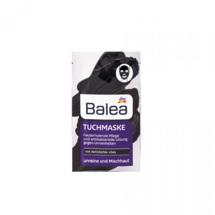 The soft fleece of the Balea cloth mask with bamboo-activated carbon fibers clings gently to the face. The active ingredients salicylic acid and zinc contained in the formula help with regular use to combat pimple-causin | Veela Beauty The soft fleece of the Balea cloth mask with bamboo-activated carbon fibers clings gently to the face. The active ingredients salicylic acid and zinc contained in the formula help with regular use to combat pimple-causin | Veela Beauty