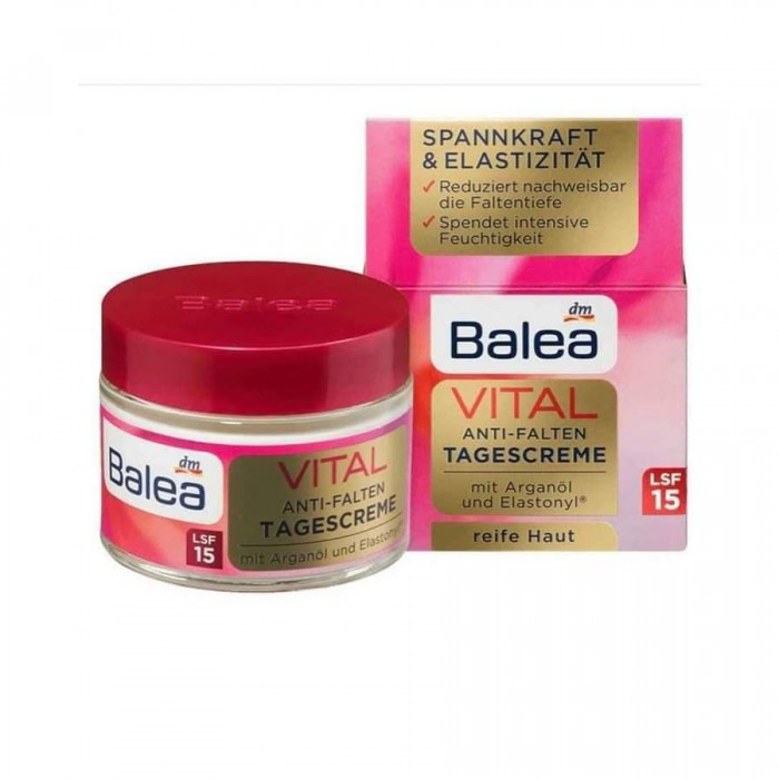 Verifiably reduces the depth of wrinklesTension & elasticity with argan oil and Elastonyl®LSF 15Skin compatibility dermatologically confirmed Balea VITAL anti -wrinkle day cream intensively nourishes and revitalizes the | Veela Beauty Verifiably reduces the depth of wrinklesTension &