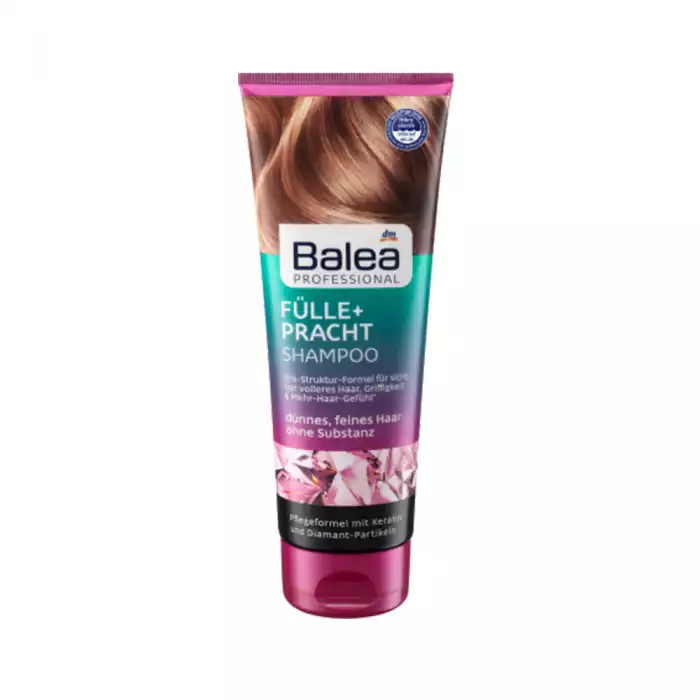 Balea Shampoo Full + Splendor 250ML لشعر رقيق وناعم بدون مادة ، شعر