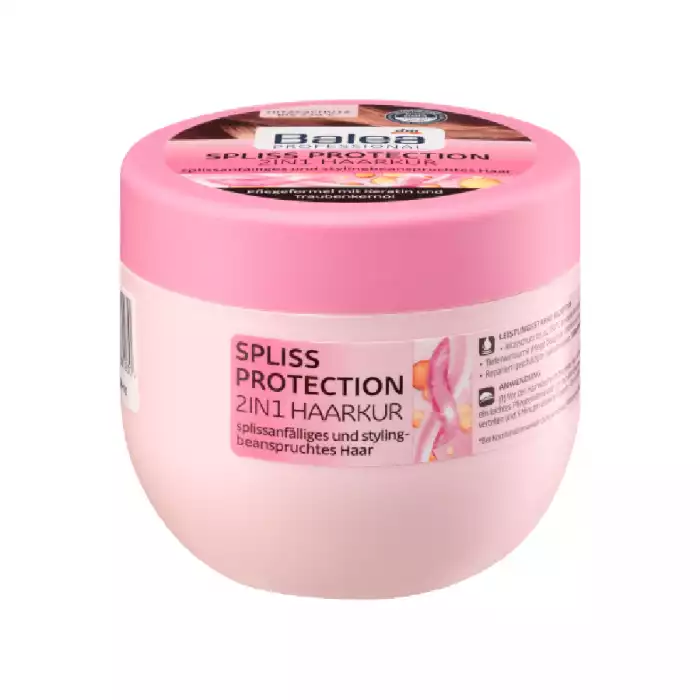Balea Splash Protection 2in1 Hair Treatment 300 ml -Anti-fragmentation 2in1 hair treatment -For hair that is prone to splitting and used for styling -With thermal protection up to 230 ° C -Deeply cares for and restores d | Veela Beauty Balea Splash Protection 2in1 Hair Treatment 300 ml |