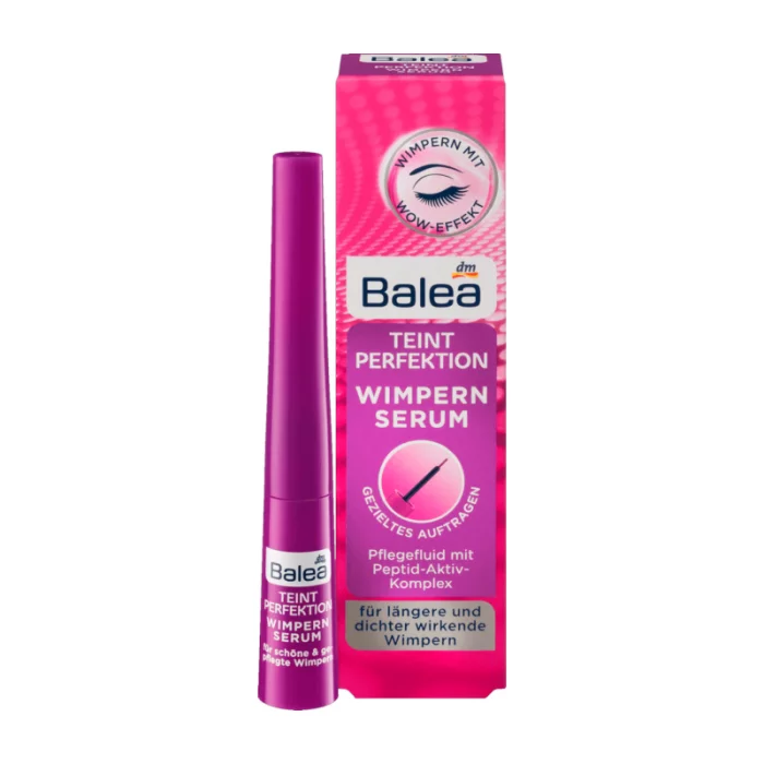 For longer and thicker eyelash care fluid with active peptide complex With allantoin and the care vitamin biotin Perfume-free and vegan Radiant, beautiful look: The Balea Teint Perfection eyelash serum gives longer and t | Veela Beauty For longer and thicker eyelash care fluid with active