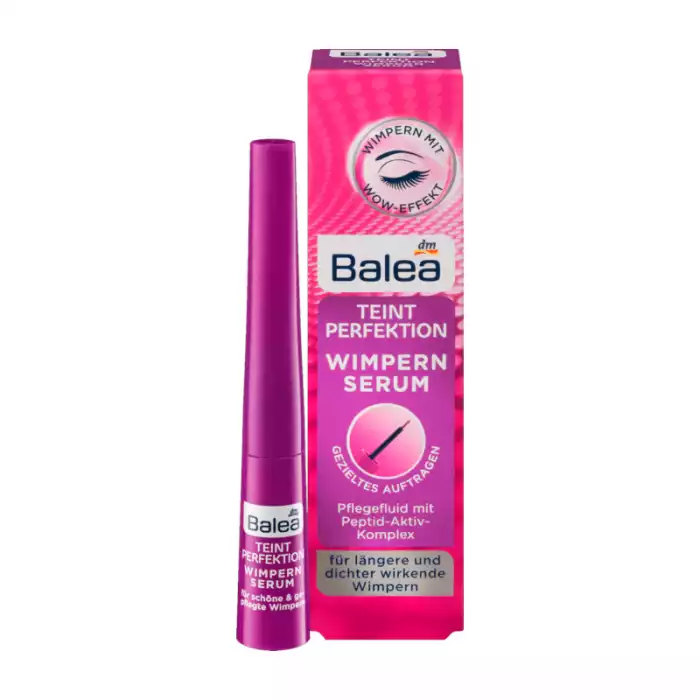 For longer and thicker eyelash care fluid with active peptide complex With allantoin and the care vitamin biotin Perfume-free and vegan Radiant, beautiful look: The Balea Teint Perfection eyelash serum gives longer and t | Veela Beauty For longer and thicker eyelash care fluid with active