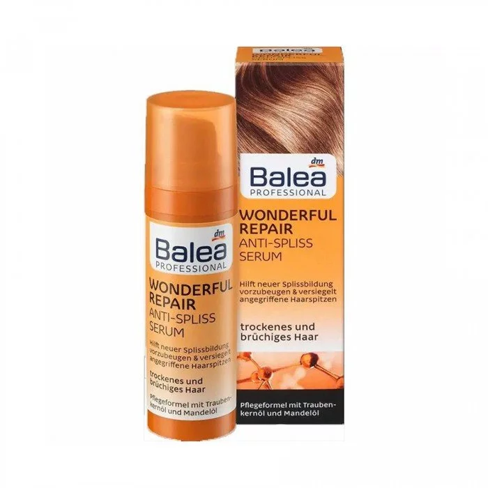 For dry and brittle hairHelps to prevent the formation of new split endsSeals damaged hair endsCare formula with grape seed oil and almond oil Deeply effective nourishing care: The Balea Professional Anti Split Serum Won | Veela Beauty For dry and brittle hairHelps to prevent the formation of